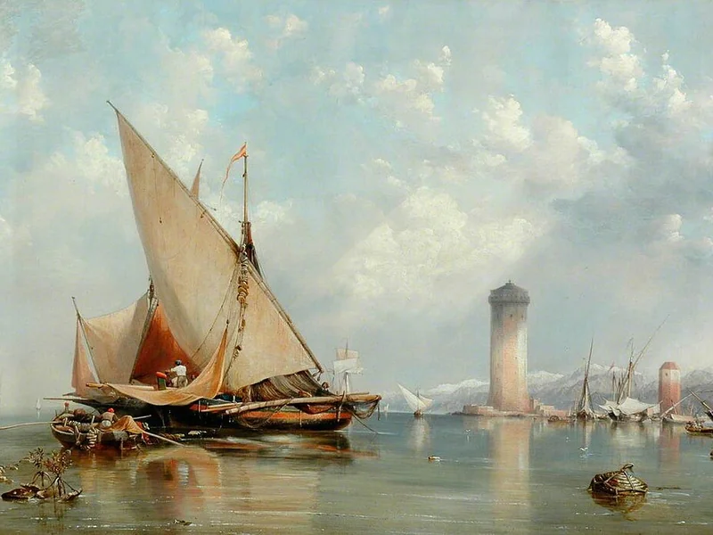 1811-Edward William Cooke - Al largo della costa di Livorno - Galleria d'arte Cartwright Hall